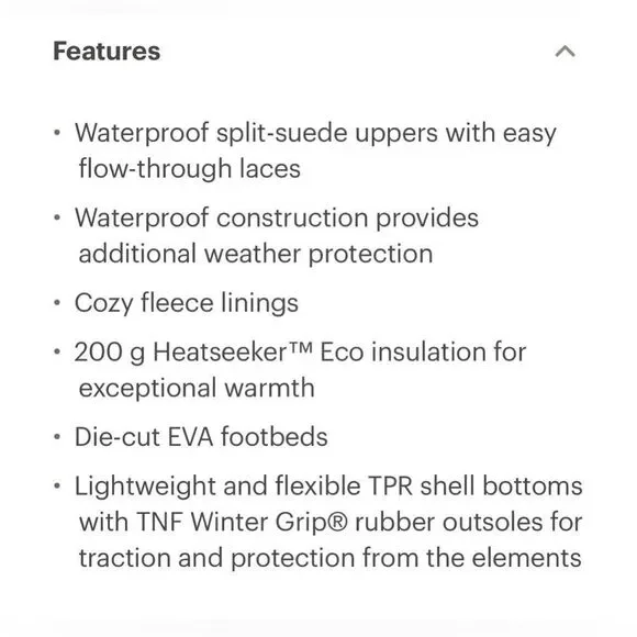 Like New! The North Face, Youth, Chilkat Lace II, Insulated Boots. Size 3.